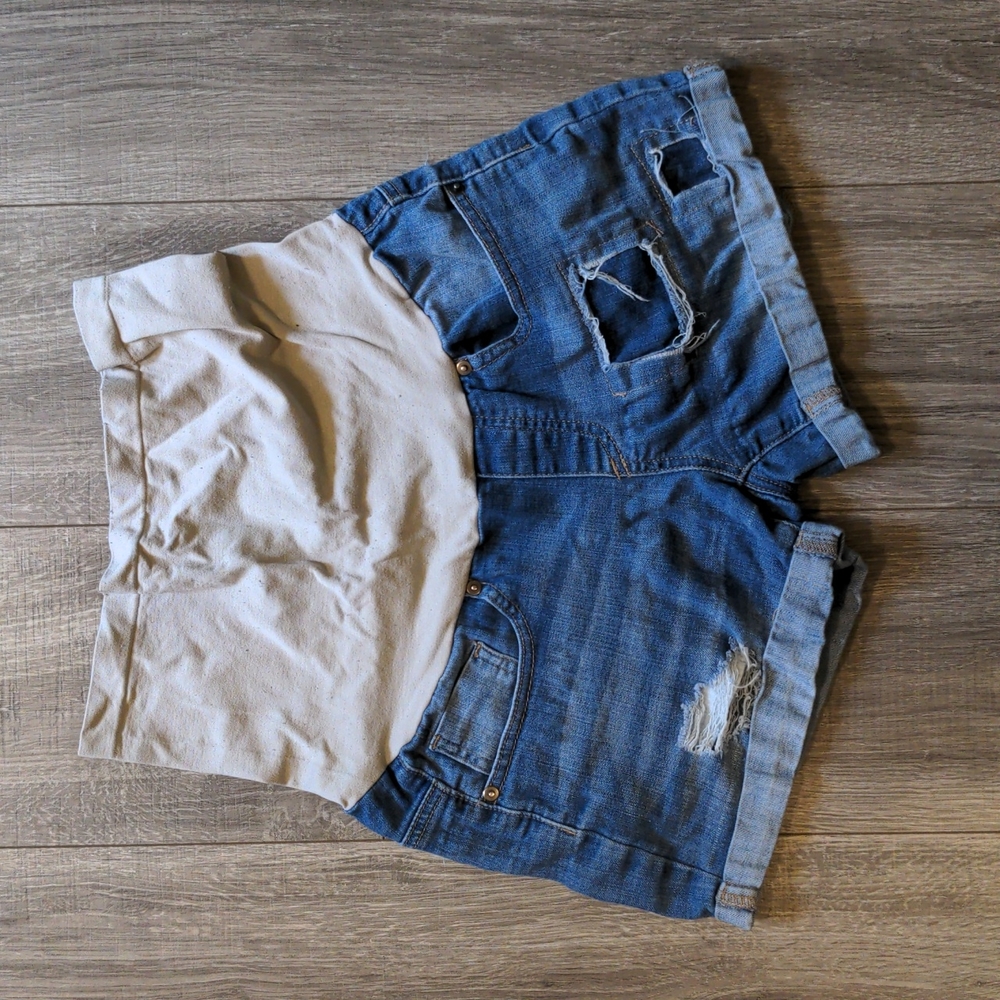 Bella Vida Maternity Destroyed Denim Shorts